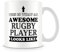 Behind The Glass - Awesome Rugby Player - Printed Sport Mug - Great Gift/Present Idea, Ceramic, 11fl.oz.