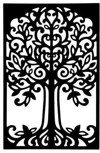 Ideen mit Herz Stencil per punzonatura, albero 2, 9,6 cm x 14,7 cm