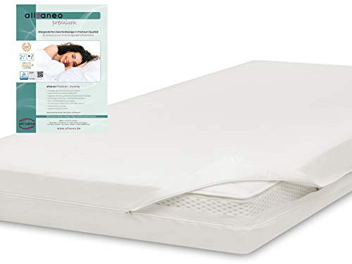 allsaneo Premium Allergiker Matratzenbezug 160x200x20 cm | Allergie Bezug extra weich und leicht | Anti Milben Encasing | Milbenschutz | allergendichter Zwischenbezug | TÜV geprüft