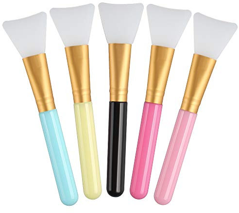 Dadabig 5Pcs Pennello per Maschera Viso Pennello Maschera in Silicone, Spazzole per Applicatore Occhi Viso Corpo e Maschera a Fai da Te, 5 Colori