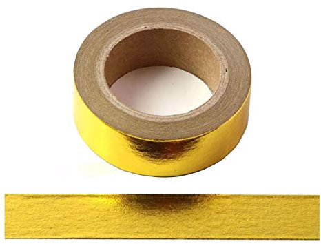 aufodara 2 Rotoli 10m x 15mm Washi Tape Set Nastro per mascheratura Deco Masking Tape Glitter vernice metallizzata Fai da te Scrapbooking Craft (Oro)
