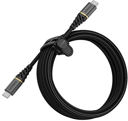OtterBox Premium Reinforced Braided USB-C to USB-C Cable, Fast Charging Cable for Smartphone and Tablet, Ultra-Rugged, Bend and Flex Tested, 3M, Black