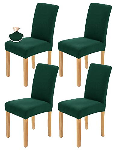 AngLink Stuhlhussen 4er Set Dunkelgrün - Stretch Stuhlbezug Waschbar Langlebig Universal Stuhl Hussen für Bankett Hotel Küche Restaurant Haus Hochzeit Deko