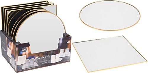 PRGN sotto Candela Specchio 25CM in Vetro Natale ADDOBBI