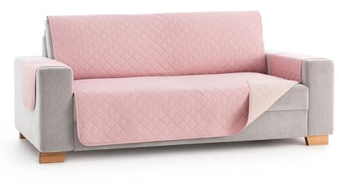 Lanovenanube - Housse de canapé matelassée Mallorca - Pratique - 2 places Plus - Couleur rose