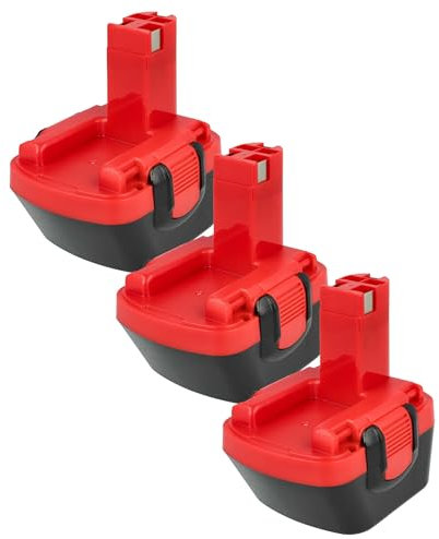 EXTENSILO 3X Akku Ersatz für Bosch BAT049, BAT045, BAT046, 2 609 200 306, BAT043, 2 607 336 002 für Elektrowerkzeug (3300 mAh, NiMH, 12 V)