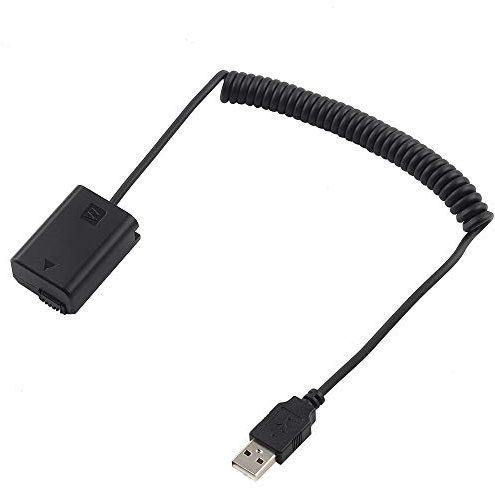 Hersmay 5V 2A USB Netzteil mit NP-FW50 Dummy Akku AC-PW20 für Sony NEX-3/5/6/7 Serie A7 A7II A7R A7S A7RII A7SII A33 A37 A35 A6000 A6100 A6300 A6400 A6500 Batterie Adapter