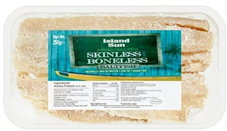 Island Sun Dried Salted Skinless & Boneless Saltfish 250gr x 3 pack