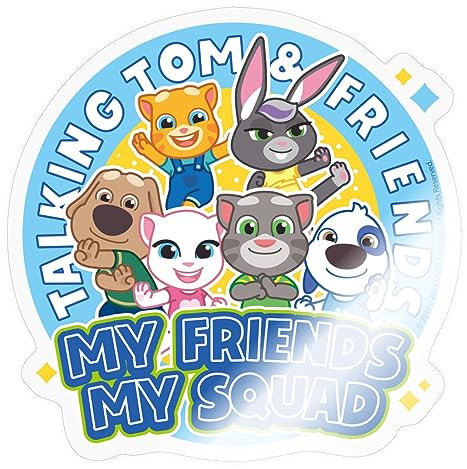 Spreadshirt Talking Tom & Friends Meine Freunde Sticker Aufkleber, 10 x 10 cm, Transparent glänzend