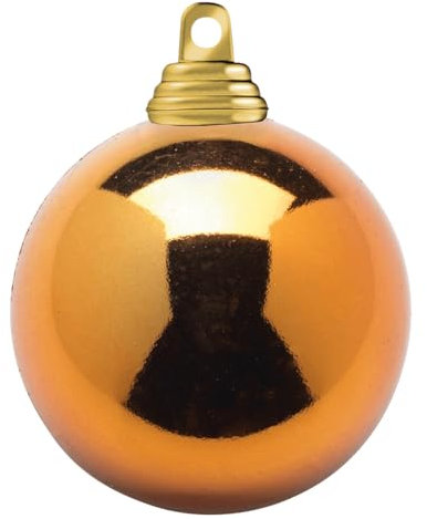 Deco Woerner Kupfer, glänzende Weihnachtskugeln aus schwer entflammbarem Kunststoff, 15 cm Ø - 3 Stück