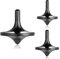 Metall Edelstahl Kreisel, 3PCS gut gestaltetes EDC Dekompressions Spielzeug, perfekt ausbalanciert und sanftes Rollen, hilft, Stress und Angst abzubauen (Schwarz, 3PCS L+M+S)