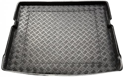 Alfombrilla protectora Bandeja de maletero a medida PVC 3D para VW Touran 2 (II) 2015-2022 Versión de 5 plazas Parte inferior del maletero