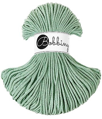 Bobbiny Makramee-Schnur, 3 mm, geflochten, Aloe, 100 m