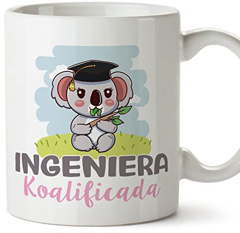 MUGFFINS Tazas para INGENIERA mujer - En Español - Koalificado/koalificada - 11 oz / 330 ml - Regalo original y divertido