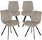 TRISENS Esszimmerstühle Küchenstuhl Polsterstuhl Design Stuhl mit Rückenlehne, mit Sitzfläche aus Samt, Gestell aus Metall, Farbe:Taupe, Menge:4 St.