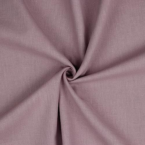 Leinen Stoff Meterware Uni 40 farben 100% Leinenstoff Naturstoff OEKO-TEX 140cm Breite (018 I Mauve)