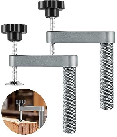 Hepzest Paquete de 2 abrazaderas para perros de banco de 20 mm, abrazadera rápida de escritorio, abrazadera de fijación rápida ajustable, abrazadera rápida de escritorio de aleación de aluminio para