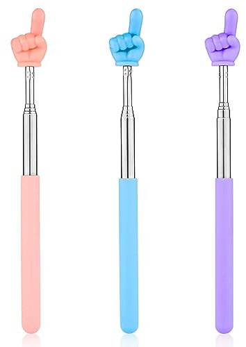 3 Uds Punteros Telescópico para Profesores, Puntero Telescópico para Profesores para Aula Presentación Pizarra Blanca Puntero Extensible para Profesores Altavoces (Azul, Rosa, Morado)