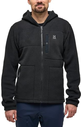 Haglöfs Giacca in Pile con Cappuccio Malung, True Black, M