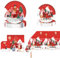 POPOYU 69 Pièces Vaisselle Assiette en Papier de Noël,Serviettes,Gobelets en papier,Assiettes à dessert,Nappe,Vaisselle de Noël de Party Set pour Décorations de fêtes Joyeux Noël(16 Invités)