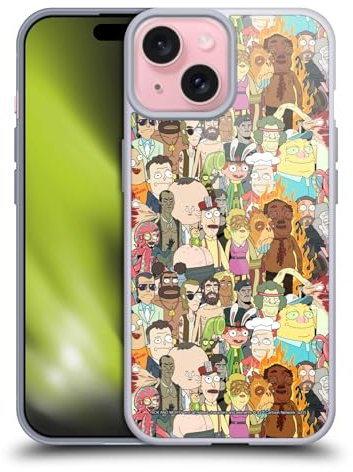 Head Case Designs Offizielle Rick and Morty Interdimensionales Raumkabel Grafik Für Staffel 3 Gelhülle [Militärischer Schutzgrad] Kompatibel Mit Apple iPhone 15 Und Kompatibel Mit MagSafe
