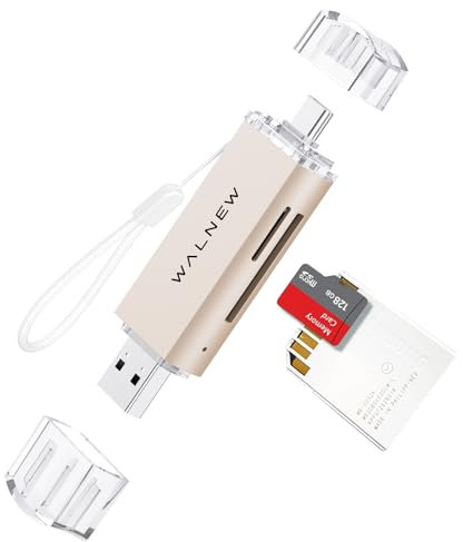 SD Card Reader, WALNEW USB 3.0 and USB-C to SD/Micro-SD TF Memory Card Adapter for Mac,MacBook,Computer/PC,Laptop,iPad 10,iPhone 15 Pro/Max,Samsung Galaxy Android Phone,Support UHS-I SDHC/SDXC/MicroSD