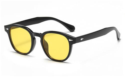 Pinklady Johnny Depp Lunettes de soleil rondes et tendance teintées UV400, jaune