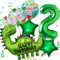 Dino Geburtstag Deko 2 Jahre, Geburtstagsdeko 2 Jahr Jungen, Dinosaurier Folienballons Grün, Luftballons Dino Happy Birthday, Luftballon 2, Dschungel Geburtstag Deko für 2 Jahre Geburtstagsparty