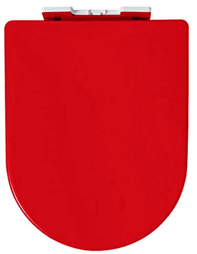 Heavy Duty Soft Close Quick Release Toilet Seat for Bathroom Family, Ergonomic Design with Adjustable Hinges, 6 Colors Available (Color : Red, Size : OneSize)