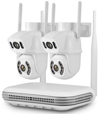 Sistema di telecamere di sicurezza per esterni, Kit di telecamere IP WIFI di sicurezza NVR wireless Full HD 2K 4MP 6MP Full HD 8CH Videoregistratore CCTV di sorveglianza esterna Risoluzione HD Install