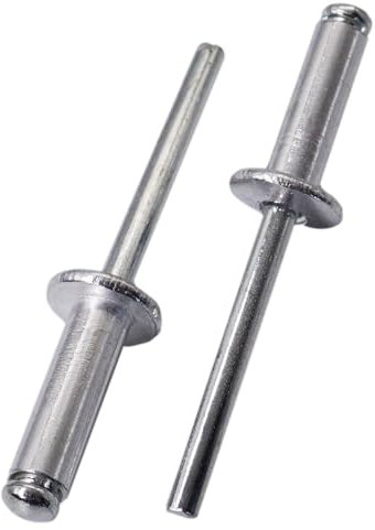SKIR'CO Lot de 15 rivets aveugles en aluminium 6,0 x 20 mm, mandrin en acier, rivets pop à tête bombée DIN 7337