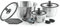cookvision Topf-Set 10-tlg. schwarz, 3x Edelstahltöpfe für alle Herdarten, 3x Glasdeckel, 1x Griff, platzsparend, innovatives Zubehör
