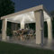 HOMIUSE Pergolato Da Giardino Gazebo Da Giardino Tenda Esterno Impermeabile Gazebo Esterno Per Attività All'Aperto Fornendo Ombra E Privacy Gazebo con Tende e Stringa di Luci LED 4x3 m Bianco Crema