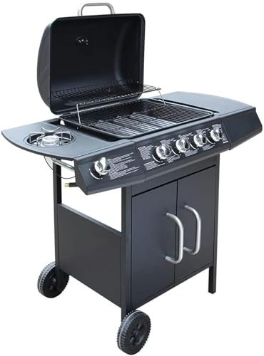 Gasgrill 4+1 Kochzone Schwarz,Garten,Küche