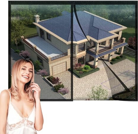 ZANZARIERA Moschiera adesiva con strappo,240x265cm Porta universale per porta finestra balcone camper con nastro adesivo anti insetti zanzare fai da te Nero