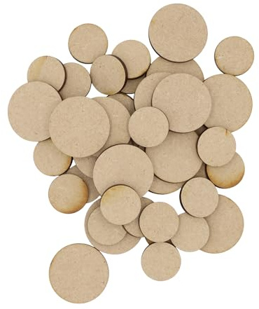 Wooden Circles Multiple Sizes - MDF Craft Shape Blank Decoration Embellishments Laser Cut DoodleTech (Size: 10mm / Pack: 50)