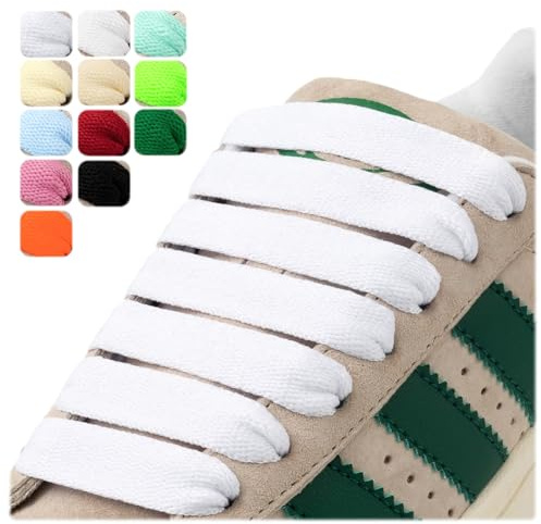 Puzeam 2 Paires de Gros Lacets Chaussures Plats, 15 mm Larges pour Baskets | Lacet Remplacement pour Sneakers, Chaussures de Sports
