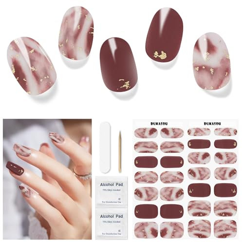 Nagelfolie UV Härtend - 28 Stück Nagelsticker Herbst UV Gel Nagelfolien Selbstklebend Halloween Nail Sticker Nagellackstreifen Gel-Nagelaufkleber in Salonqualität Art Stickers