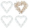 NBEADS 4 STK. Herz Draht Kranz Rahmen, Metall Blume Kranz DIY-Reifen 31.3cm Eisen Kranz Machen Form hängende Dekoration Girlande Machen Ringe für Hochzeit Valentinstag Party Dekoration