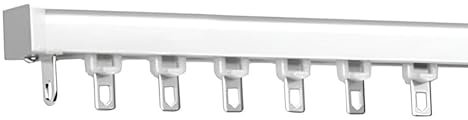 Vorhangschiene aus Aluminium, 16 m, für Fenster, Decken- oder Wandmontage, einläufig, weiß, ideal für Büro, Wohnzimmer und Raumteiler