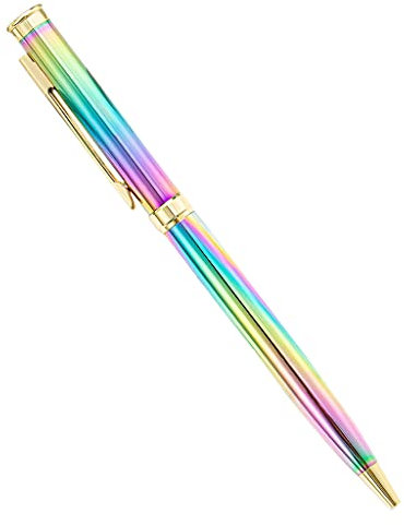 Itkcozcg Bürobedarf, luxuriöser Metall-Kugelschreiber, Drehbewegung, tragbarer nachfüllbarer Kugelschreiber für Business, Beschichtungsgradient, 13.5*1cm, Bürobedarf