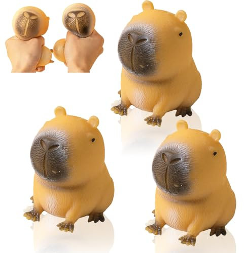 Anti Stress Spielzeug, 3 Stück Kapybara-Kugelfisch Antistressball Kinder, Squishy Squeeze Spielzeug Squeeze Toy, Stressball Erwachsene, Sensory Capybara Balls Stressbälle für Erwachsene und Kinder