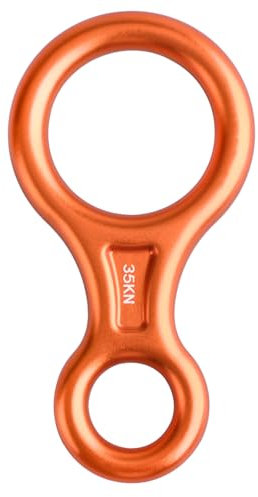 Azarxis 35kN Abseilachter, Abseilgerät Klettern 8 Descender für Erholung im Freien (Orange)