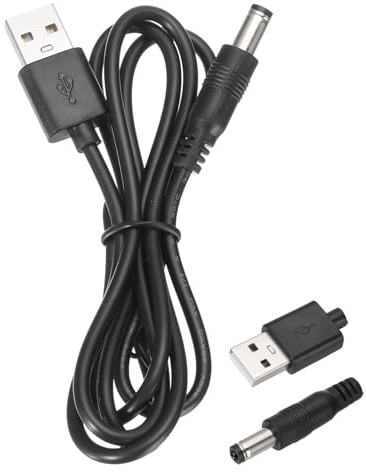 QUARKZMAN USB auf DC-Stromkabel 3A 5V DC-Stromkabel 5,5 mm x 2,1 mm Stecker Ladekabel Adapter für Ventilator Kamera Telefon Tablet-Geräte (1m, Schwarz)