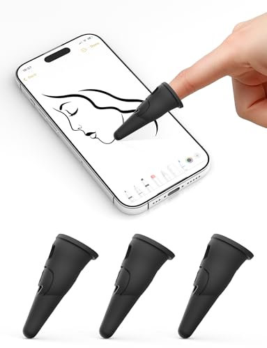 MEKO Stylets Tablette Lot de 4, Stylo Tactiles pour Doigts en Silicone avec Précision et Sensibilité, Compatibles avec Les Tablettes et Téléphones comme iPhone/iPad/Samsung/Huawei/Xiaomi Taille 2