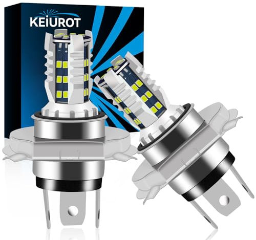Keiurot H4 HS1 Motorrad Glühbirnen für eine Helligkeit, weiß, 6500 K 30000 Stunden 2 Stück