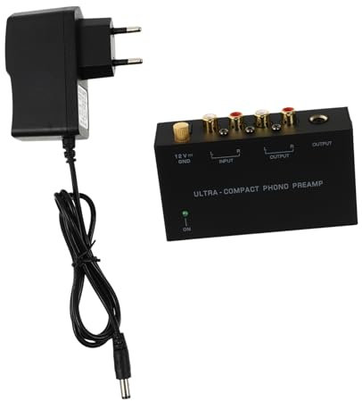 Lurrose Preamplificatore Phono Per Giradischi Preamplificatore Per Fonografo Compatto e Portatile Amplificatori Operazionali Rumore Per Qualità Audio Eccellente