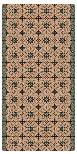 micasia Korkteppich rutschfeste Oberfläche Muster Bodenschutz - Naturprodukt - Fliesenoptik 3,5mm dünne Kork Bodenmatte türkis Küche Flur trittsichere Matte 2360 (120x240cm)