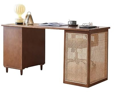 MAWERDCXG Home Desk Scrivania In Legno Soggiorno Camera Da Letto Studio Tavolo Computer Rattan(180x80x75cm)