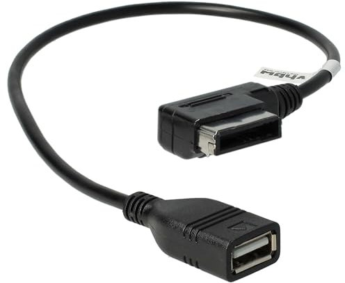 vhbw KFZ Audio Kabel kompatibel mit Audi A1, A3, A4, A5, A6, A8, Q5, Q7, TT, MMI 3G-System 2006+ - USB-Adapter, 37,1 cm Schwarz
